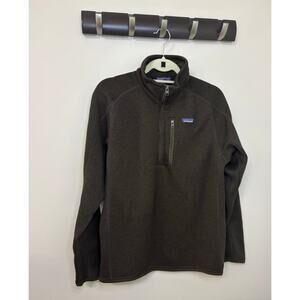 Patagonia Better Sweater brown pullover sweater with 1/4 front zipper, size med